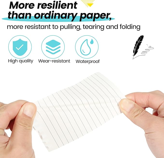 12 Pack Waterproof Pocket Notebooks, 3x5 Small Notepads, Mini Top Spiral Notebook, Lined College Ruled Paper, Tiny Memo Pads for Home, Office, Work, School, or Travel