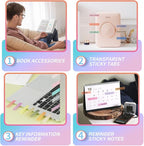 (4200 Pcs) Book Tabs for Annotating, Sticky Tabs Transparent Small Sticky Notes Flags, Colorful Morandi Page Markers for Notebooks, Multi-Colored Writable and Repositionable Book Flags Strip