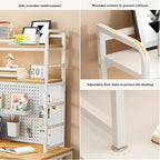 ZWCQSYS 2-Tier Desktop Bookshelf Hutch - Metal Desk Shelf Bookcase with Desk Pegboard Countertop Storage Organizer Rack for Dorm or Office (A, 90cm/35.4in)