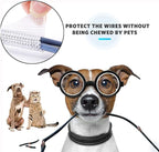 QCSIW 1/2" x 10ft Black/White Cable Sleeve - Protects Cords from Pets & Organizes Wires - Modern Style - Polyester Material - Flame Retardant - Easy to Use & Cut(White, 1/2"-10ft)