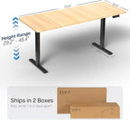 VIVO Electric 71 x 30 in Standing Desk, Memory Height Adjustment, 1B Series, Holds 220 lbs, Light Wood Top Black Frame, DESK-KIT-1B7C