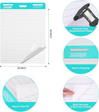 SHARBDA Lined Sticky Easel Pad, 25 in x 30 in,Flip Chart Paper,Sticky Chart Paper for Teachers, Large Self-Stick Easel Paper,Super Sticky & Bleed-Resistant,30 Sheets/Pad,2 Pads