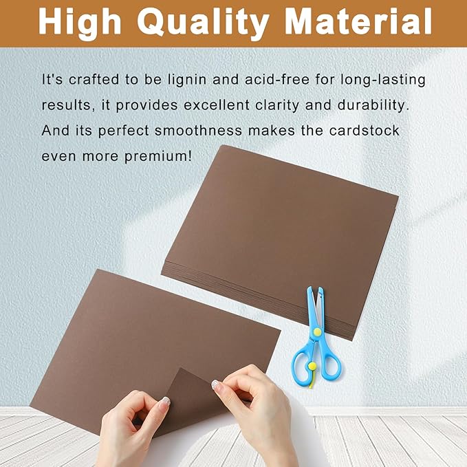 Silunkia 40 Sheets Coffee Color Cardstock 8.5 x 11 Crafts Paper, 200gsm/75lb Premium Dark Brown Card Stock Printer Paper for DIY Cards Making, Greeting Cards, Birthday Decorations, Invitations, Menus