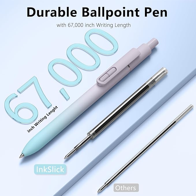 Black Ballpoint Pens, 8Pcs 1.0mm Medium Point Smooth Writing Pen, High-end Long Lasting Ball Pens for Journaling, Home, Office, Supplies, Aesthetic Gifts (Gradient-8pcs)