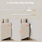 Surge Protector Power Strip 10 FT Flat Extension Cord ，10 AC Outlets & 4 USB Ports(5V/3.4A 17W), 1080J ，Wall Mountable Desktop Charging Station with Flat Plug for Office Supplies and Home, White