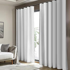 Cbsroro Room Divider Blackout Curtain Track Curtains Wall Dividers Panels Screen for Living Rooms Bedroom Office Privacy Partition Separation, W150 × L108 Inch,1 Panel, White