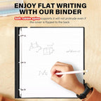 MAKHISTORY 12 Pack Telescoping 3 Ring Binder 1 Inch, Flexible Thin Binder with Customized Front Cover, Holds Up 225 Sheets, School Office Supplies, White