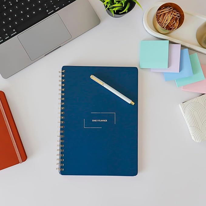 Merely Home Undated Daily Planner | 8.25” x 11.75” To Do List Notebook | Work Productivity ADHD Organizer | Men and Women Planner | College Supplies | Evergreen | Portrait Layout