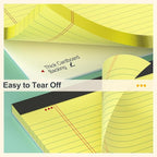 Yellow Legal Pads 8.5×11 Paper Tablets, College Ruled Yellow Writing Pads 3 Pack Note Pads 8.5"x11" 30 Sheets/60 Pages, Sturdy Backing – Lined Notepad Ideal for Students, Office, and Business Use