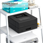 Arbuxzuy Printer Stand for Desk, Desktop Printer Shelf, 3 Tier Desk Shelf for top of Desk, Large Printer Stands Office Organization Shelves for Home Office Printer Fax Book, White
