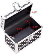 Vaultz Locking Index Card File Box with Flip Top, Holds 350 3x5 Cards, Black & White Polka Dot (VZ03715)