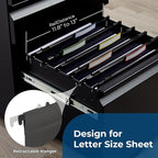 Y YOMA Plastic Extra Capacity Hanging File Folder, Letter Size, 4” Expansion, 12 Pack Black Reinforced Expanding Hanging Folders with Tabs, Heavy Duty Waterproof Accordion for Bulky Files