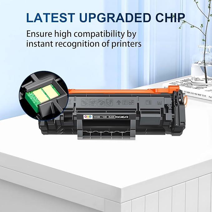 134X Black Toner Cartridges(with Chip) Compatible 134X W1340X 134A W1340A for Laser Jet M209dw MFP M234dw M234sdw M234sdn Printer (2 Pack)