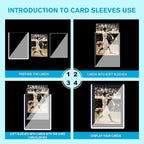 600 Hard Plastic Trading Card Protector - 300 Hard Card Sleeves and 300 Soft Card Sleeves, 35pt Rigid 3"x4" Card Holders, Clear Open-Top Card Sleeve, Fits Standard Trading, Baseball, Sport, Game Cards