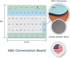 Communication Board For Adults- Non-Slip, Portable Letter Chart for Non-Verbal, Stroke Recovery, Effective Visual Aids for Non-Speaking Patients, Pain Scale, QWERTY or ABC (ABC)