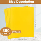 Silunkia 300 Sheets Yellow Cardstock 8.5 x 11 Crafting Paper, 75lb Thick Paper Card Stock for Cards Making, School Scrapbooking, Greeting Cards, Office Printing, Party
