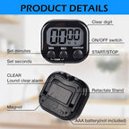 Leumoi 24 Pcs Digital Kitchen Timers Magnetic Back Timers Bulk Large Screen Loud Alarm On/Off Switch Minute Second Count up Countdown Memory Setting for Cooking Classroom Exercise (Black)