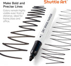 Shuttle Art Dry Erase Markers, 32 Pack Black Whiteboard Markers,Fine Tip Dry Erase Markers for Kids,Perfect for Writing on Whiteboards, Dry-Erase Boards,Mirror,Calender,School Office Supplies
