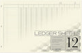 BookFactory Ledger Sheets/Large 12 Column Accounting Ledger Columnar (Twelve Columns) Loose Leaf Paper - 17'' x 11'', 50 Pages, Loose Leaf, 3 Hole Punched (Made in USA)
