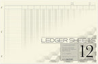 BookFactory Ledger Sheets/Large 12 Column Accounting Ledger Columnar (Twelve Columns) Loose Leaf Paper - 17'' x 11'', 50 Pages, Loose Leaf, 3 Hole Punched (Made in USA)