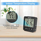 Geevon Small Atomic Travel Alarm Clock with Auto/8s Backlight, 2 Alarm Settings, Temperature, Increasing Beep Sounds Digital Atomic Travel Clock Battery Operated for Bedroom, Bedside, Black