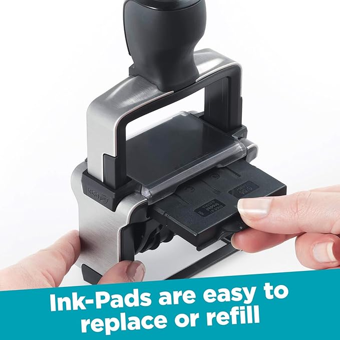 Trodat 5430 Professional Self-Inking Date Stamp with Posted - Blue/Red 2 Color Ink