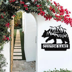 Custom Bear Metal Sign, Custom Bear Metal Wall Art Decor, Personalized Last Name Signs for Home, Rustic Farmhouse Black Wall Decor for Cabin, Bedroom, Living Room, Porch