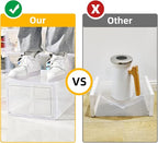 KEFA 8 Pack US 15 XXL Clear Shoe Storage Boxes Stackable, Shoe Organizer Clear Plastic Shoe Boxes, Shoe Case