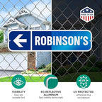 SmartSign Customize Your Own Blue Street Sign with Left Arrow | 6" x 24" 3M EG Reflective Aluminum