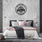 Metal Name Signs Personalized, Nautical Compass GPS Coordinates Metal Sign with Last Name Date, Compass Metal Sign, Personalized Wall Decor, Personalized Wedding Gift