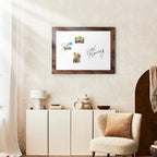 White Board for Wall, 24'' x 18'' Magnetic Dry Erase Board, Decorative Whiteboard, Brown Vintage Wooden Frame