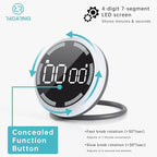 White Quick Que Kitchen Timers, Visual timers Large LED Display Magnetic Countdown Countup Timer for Classroom Cooking Fitness Baking Studying Teaching, Easy for Kids and Seniors (White)
