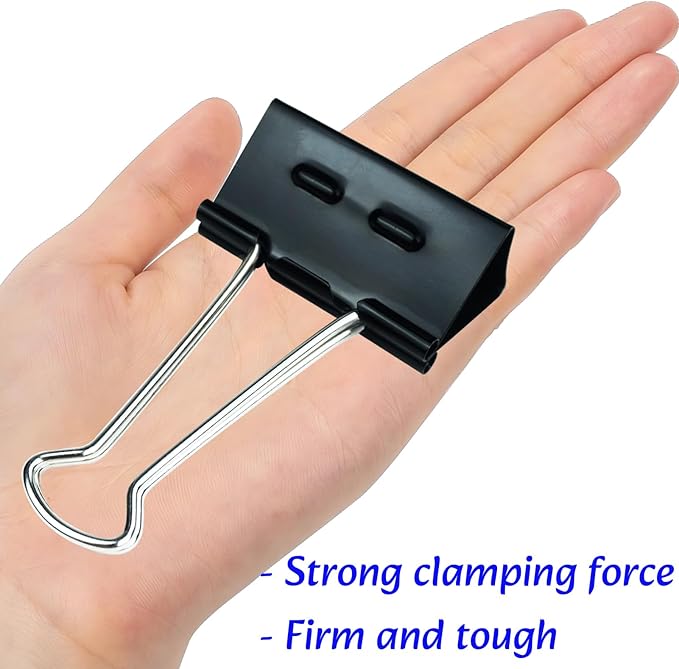 2 Inch Binder Clips(12 Pack), Extra Large Binder Clips Heavy Duty Paper Clamps for Office and Home Supplies, Black