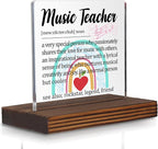Music Teacher Gift Desk Sign, Inspirational Thank You Plaque for Band Choir Instructors, Music Educator Appreciation Decor for Classroom Office PA069