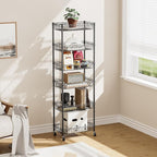 SINGAYE Shelf Closet Wire Shelving：Adjustable Metal Unit for Laundry Room Organization Bathroom Kitchen Home Storage with Wheels Pantry Rack Shelves