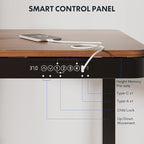 FLEXISPOT Comhar 55" Electric Standing Desk with Drawers, Quick Assembly Home Office Sit Stand Desk with Storage & USB Charging, Computer Workstation for Home Office (55" Wood, Dark Walnut/Black)