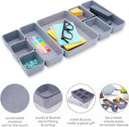 Welaxy Desk Drawer Organizer Tray, 8-Piece Felt Storage Drawer Dividers for Office & Home (Glacier gray)