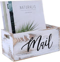CFYACFY Mail Organizer Countertop Mail and Key Holder for Desk Mail Basket Letter Organizer Caddy Dorm Organizer Rustic Home Decor Mailbox White 5.5*5.5*11.4 Inch