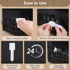 100 Pcs Hook and Loop Cable Straps, Under Desk Cord Management Self Adhesive Cable Ties Adjustable Cord Organizer for Desk Home Office Organization (White)
