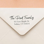 Address Stamp - Custom Stamps for Mailing I Create Personalized Name and Return Address I Up to 3 Lines of Text I Includes Ink Color Options I Self Inking and Wooden Rubber Stamp Options (Script Font)