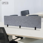 Clamp-On Acoustic Desk Divider, 2Pcs 60x16in Acoustic Partition, Desktop Privacy Panel, Sound Absorbing Workstation Panel (Castle Gray, 60" x 16")