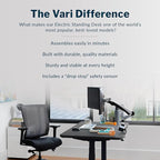 Vari Classic Electric Standing Desk - VariDesk Height Adjustable Sit/Stand Desk - Dual Motor with Memory Presets, Stable T-Style Legs - Gaming or Home Office Workstation - 60”x30”, Black/Black