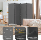 Kecreque Privacy Screen Room Divider as Dressing Screen 4 Panel Wall Room Divider with 3 Wider Feet Portable Wall 6FT Partition Wall for Office Dining Room Children's Separate Rooms,Grey
