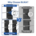 BLIKA 100Pack Cable Railing Adhesive Sleeves for 1/8" 5/32" 3/16" Wire Rope Cable, T316 Stainless Steel, 2.8mm Thickness Cable Railing Protector Adhesive Sleeves for Deck Stair Cable Railing Post Kits