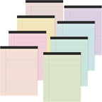 Fuutreo 8 Pcs 8.5'' x 11'' Colored Legal Pad Writing Pads Narrow Ruled 50 Sheets Per Notepad Perforated Writing Notepad Office Supplies for College Office Business (Macaron Color)
