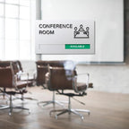 Conference Room Door Signs for Office, Meeting In Progress Door Sign, In Use Available Slider Indicator Tells Whether Room Vacant Or Occupied