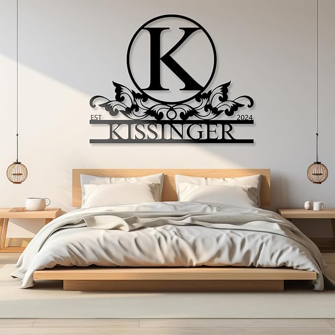 Personalized Metal Signs | Metal Name Sign | Split Letter Monogram | Home Decor Sign | Metal Wall Art | Last Name Sign | Outdoor Decor Sign | Personalized Wedding Gift | Housewarming Gift