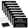 MotiMind 8 Pcs Black Archival Pigment Waterproof Ink Pad for Stamps 3.7 x 2.5 Inch Permanent Waterproof Black Ink Pad for Card Making, Stamping, Scrapbooking Gift