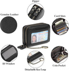 GOIACII Small Genuine Leather Wallet for Women, RFID Blocking Credit Card Holder Wallet