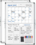 Lincia Dry Erase Calendar for Wall Undated Dry Erase Calendar Planner Aluminum Frame Whiteboard for Home Office Projects Wall Fridge (Vertical Monthly and Weekly,24" X 32")